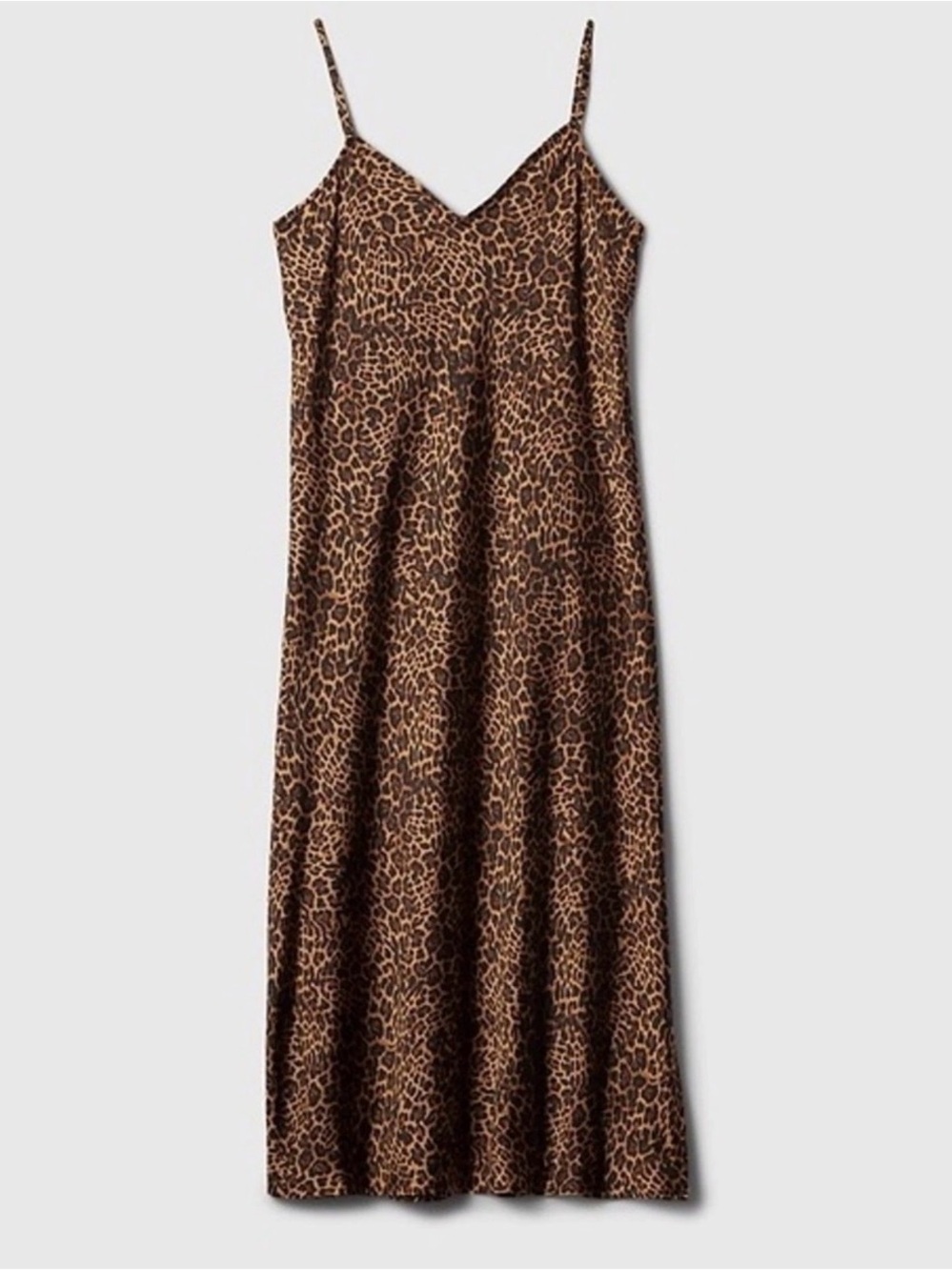 NWOT GAP Leopard-Print Slip MIDI Dress in Brown and Black size XL